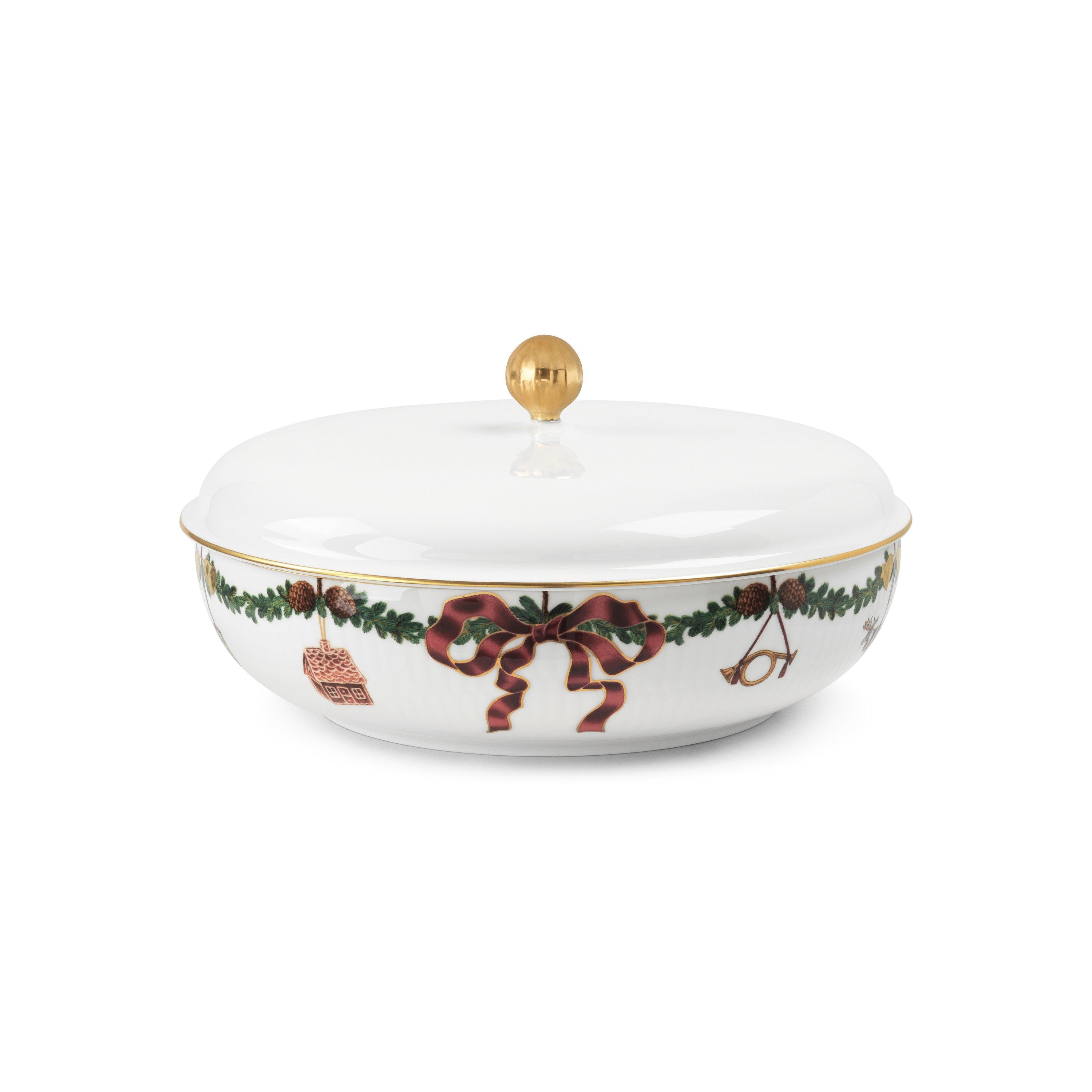 Royal Copenhagen Star Spemated Christmas Serving Bowl s víkem, 21 cm