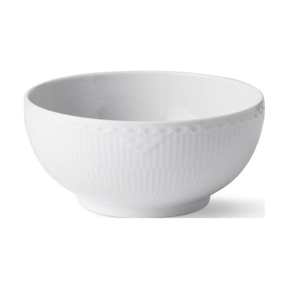 Royal Copenhagen White Plated Half Lace Bowl, 18 cm