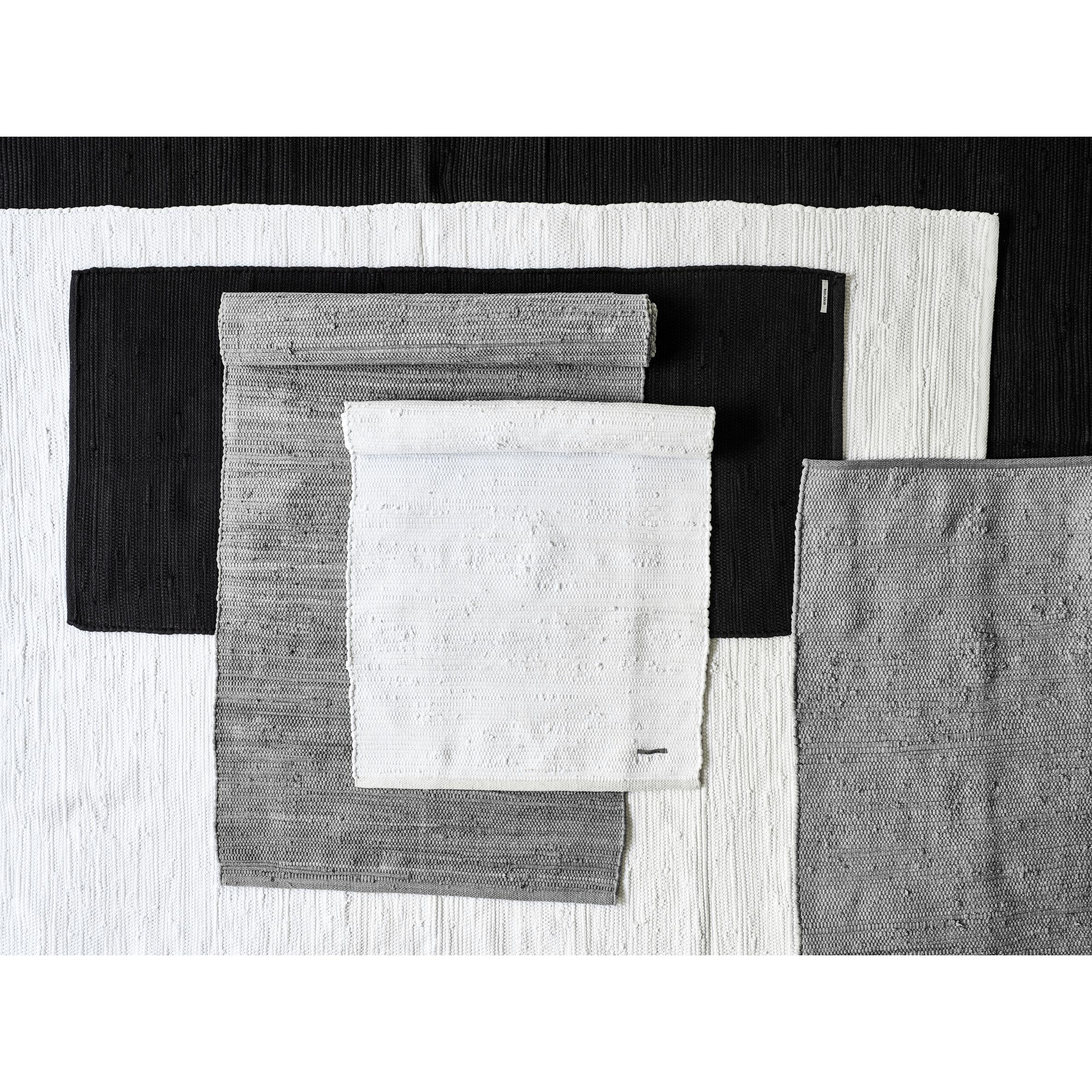 Koberec pevný bavlněný koberec bílý, 65 x 135 cm