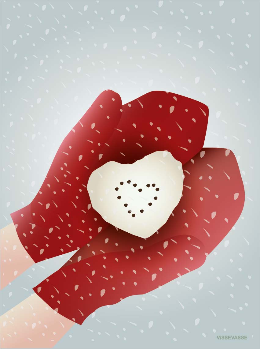 Vissevasse Snow Heart Blonging Card A7