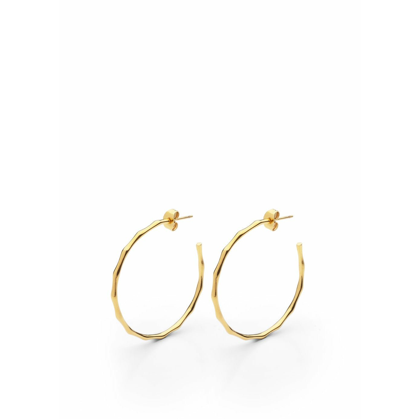 Skultuna Bambou Earrings 316 L Gold Plated Steel, ø3,5 Cm