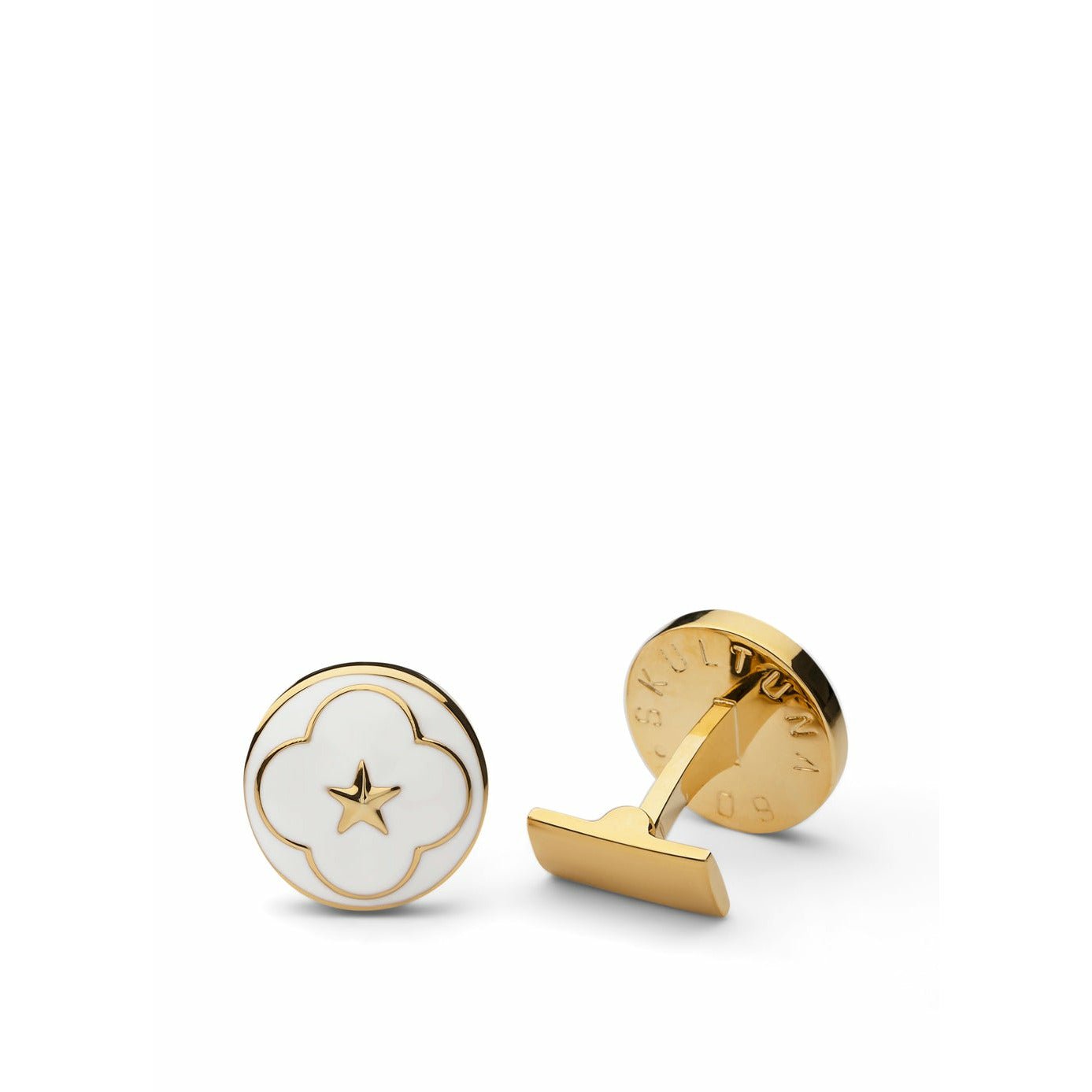 Skultuna Polar Star Cufflink ø1,7 Cm, White