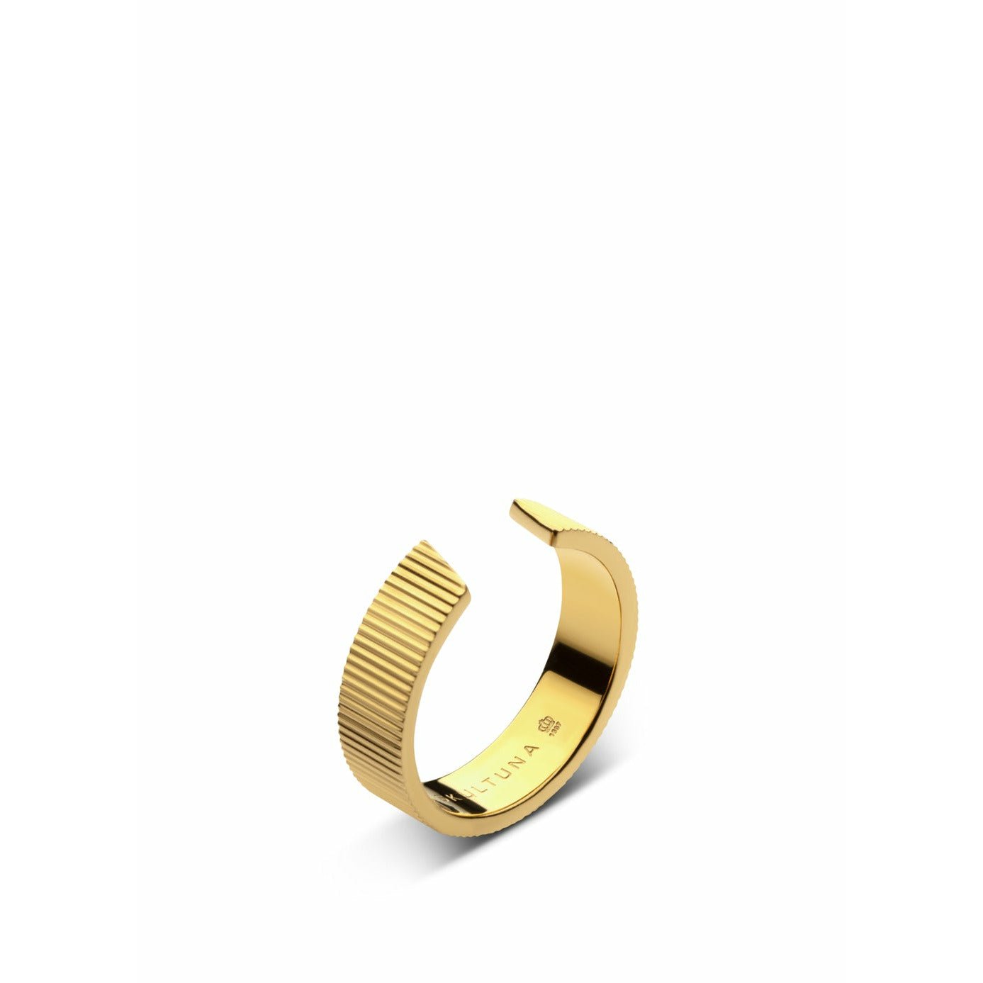 Skultunu žebrovaný prsten široký malý 316 l ocelový zlatý, Ø1,6 cm