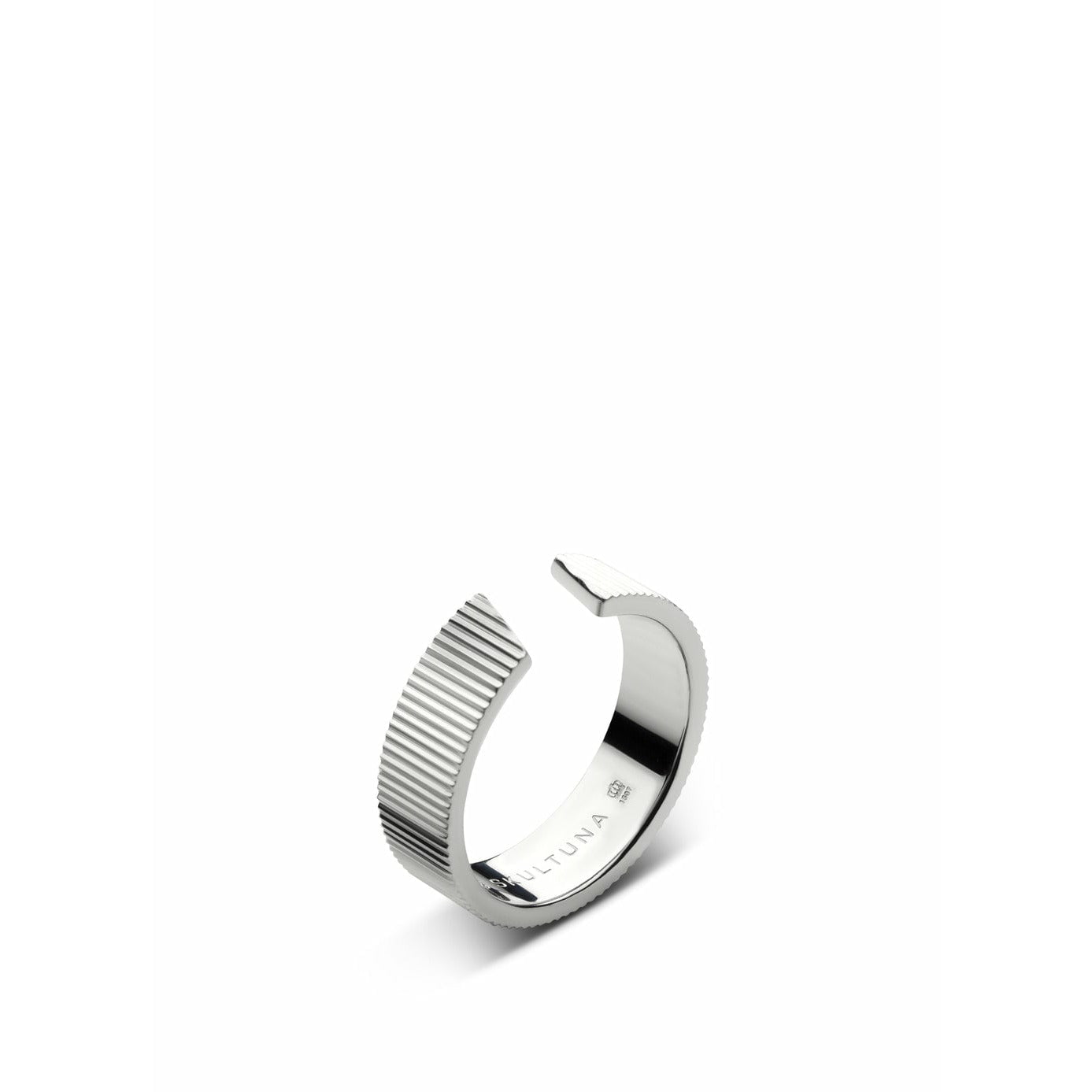 Skultunu žebrovaný prsten široký malý leštěnou ocel, Ø1,6 cm