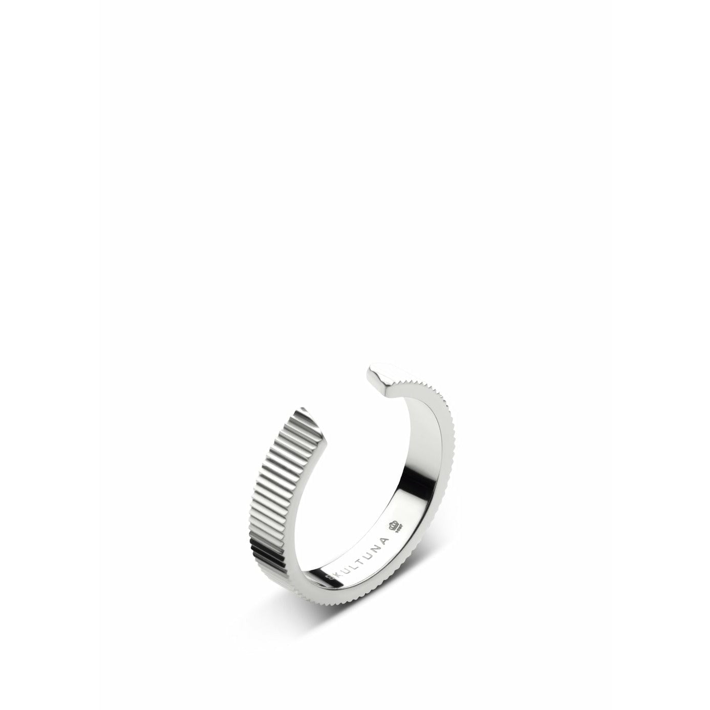 Skultunu žebrovaný prsten střední leštěná ocel, Ø1,6 cm