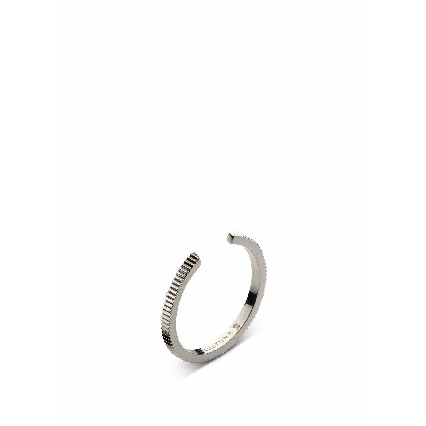 Skultunu žebrované tenké prsten Malá leštěná ocel, Ø1,6 cm