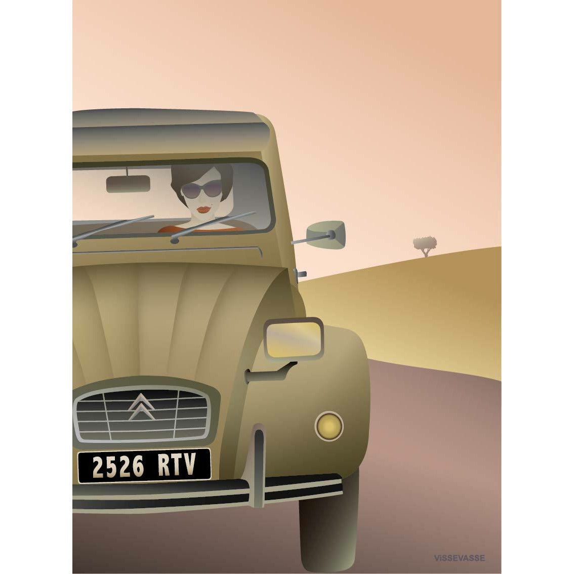 Vissevasse 2 CV Citroen plakát, 50 x70 cm