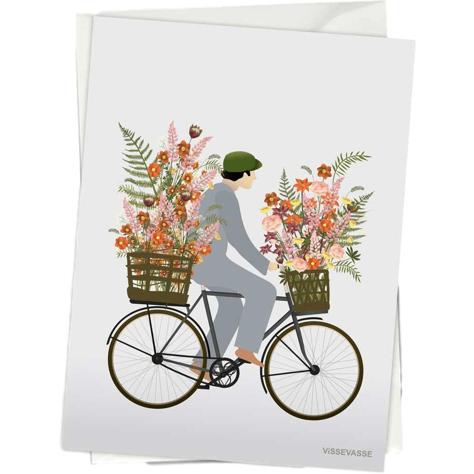 Vissevasse Bicycle with Flowers Blonging Card, 10,5x15