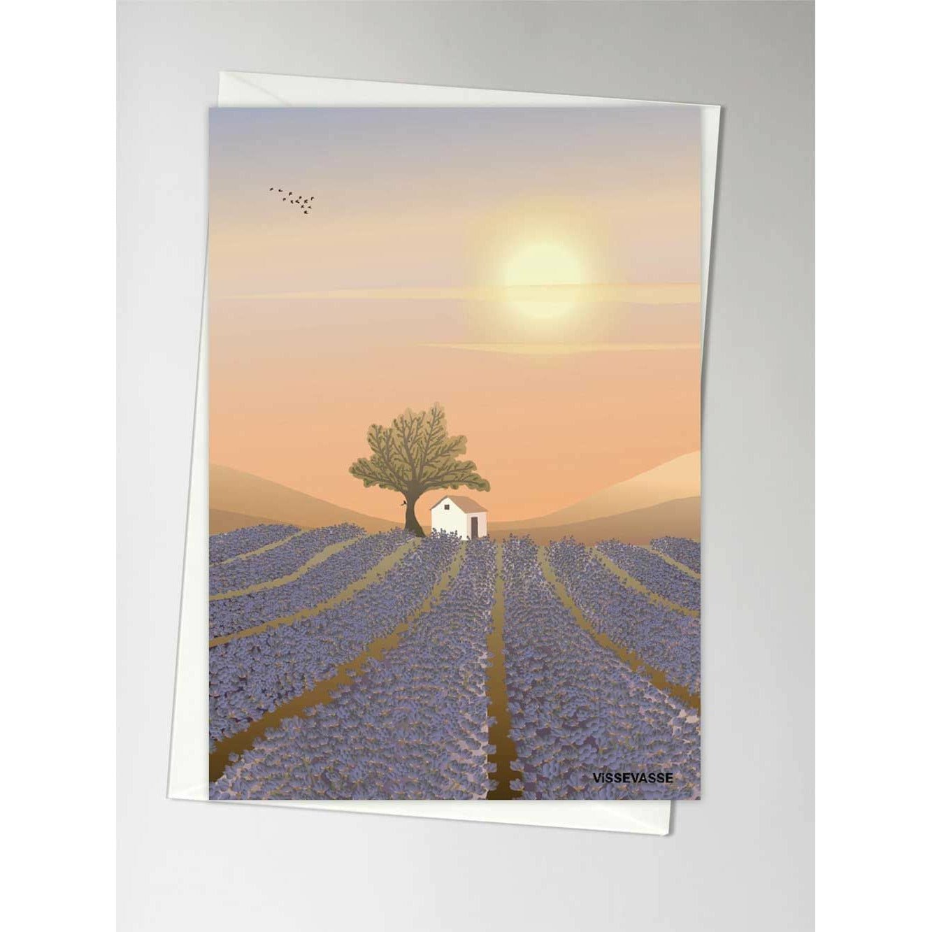 Vissevasse Lavender Field Blonging Card, A6