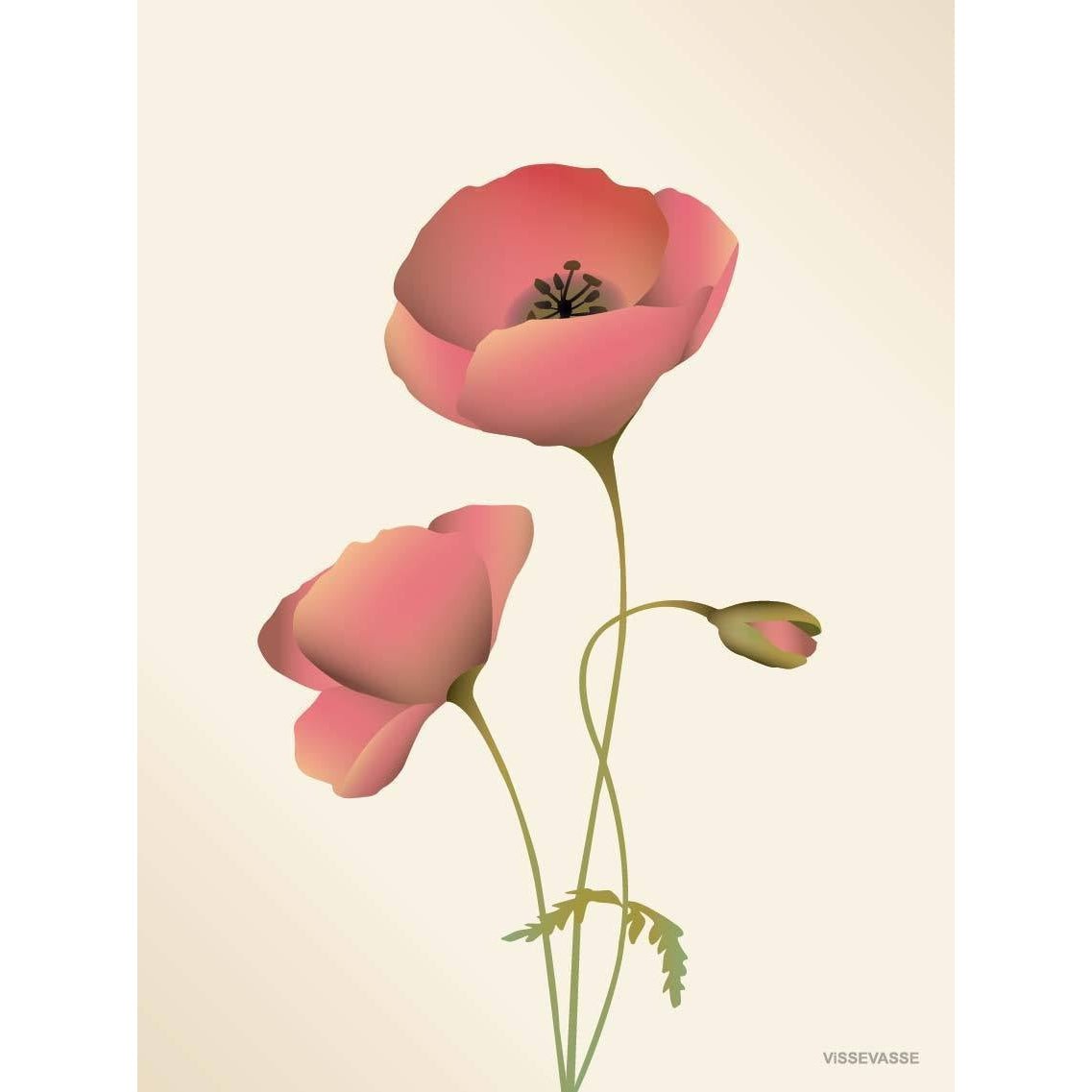 Vissevasse Poppy plakát 15 x21 cm, pusinky