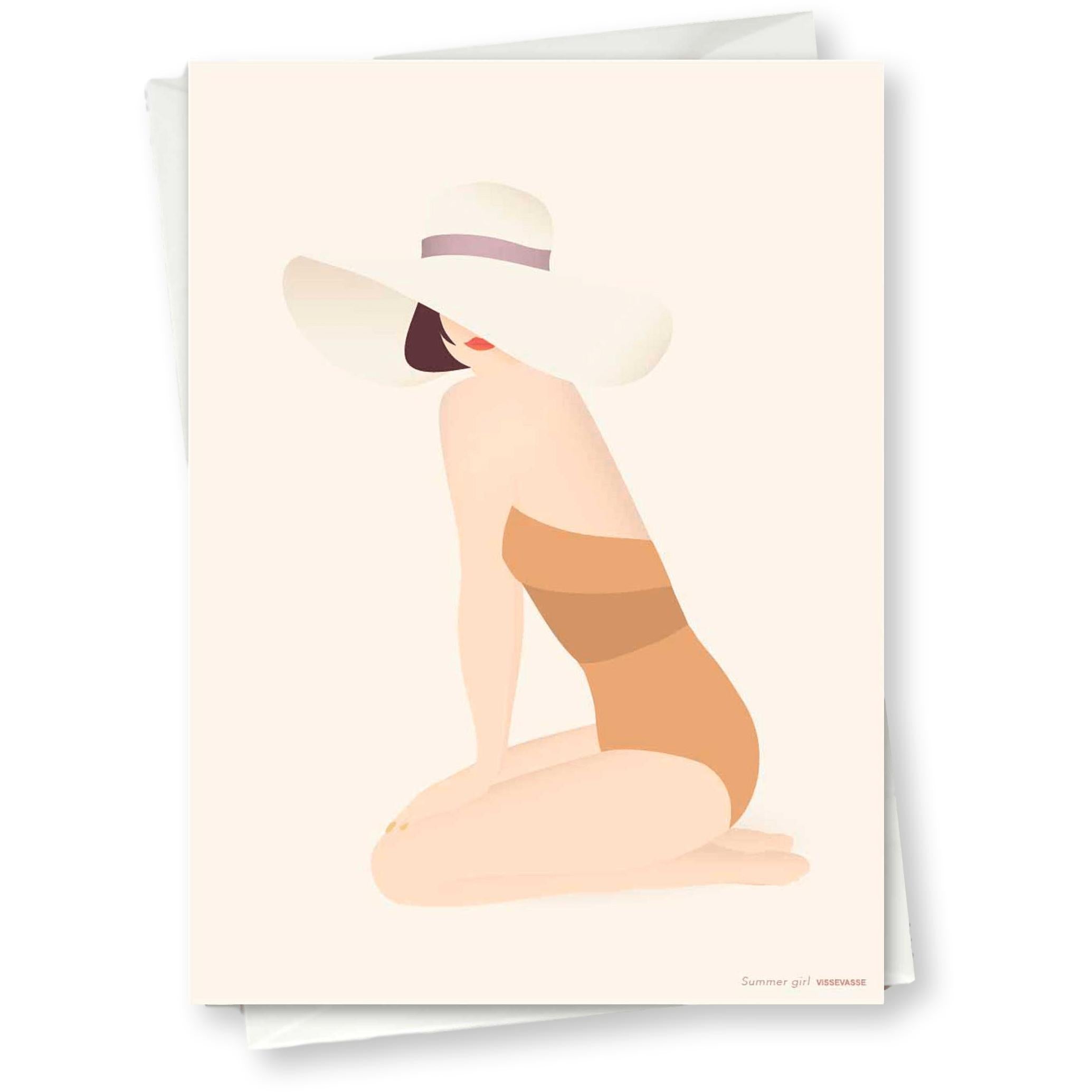 Vissevasse Summer Girl Girl Girl Card, 10x15 cm
