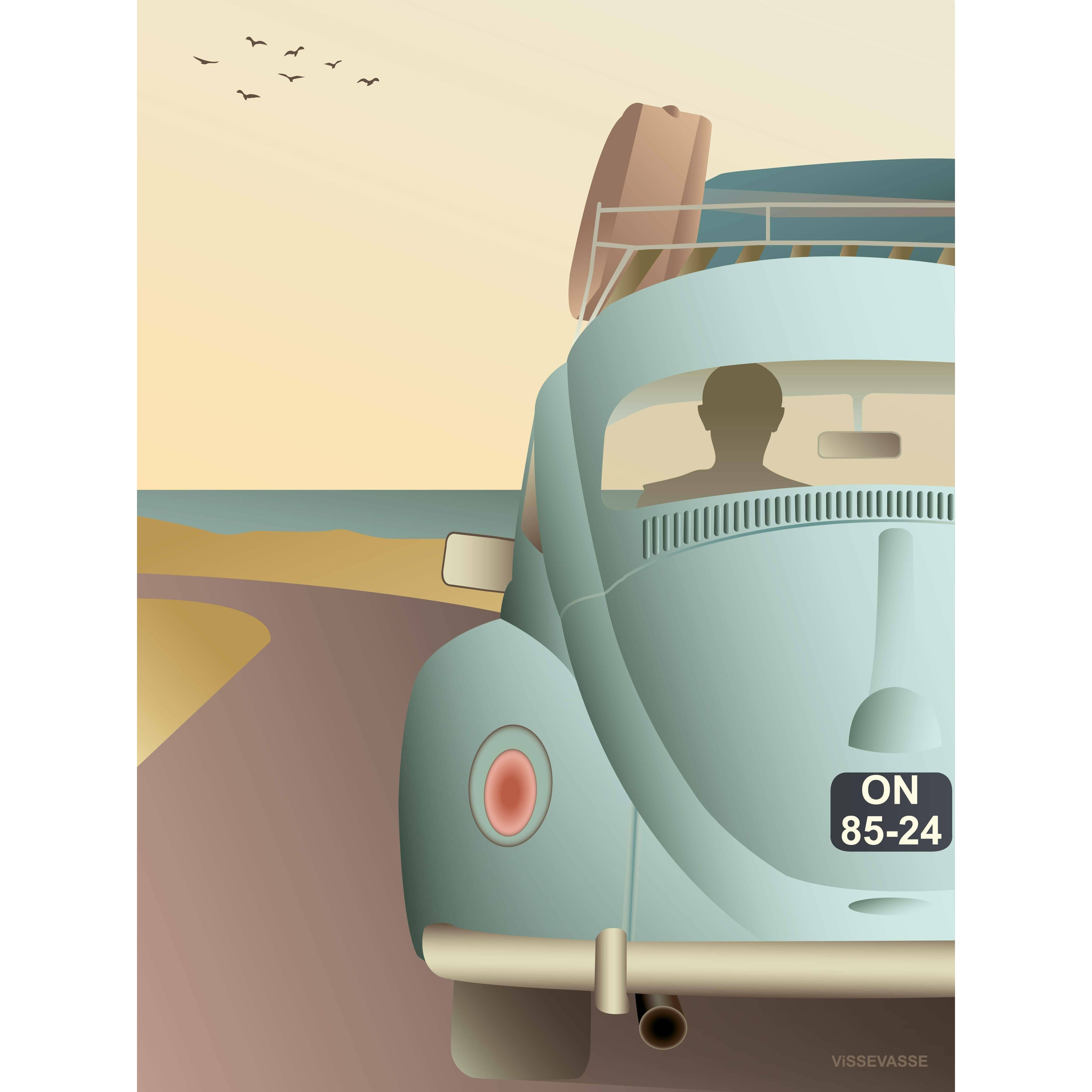 Vissevasse Vw Beetle Poster, 70 X100 Cm