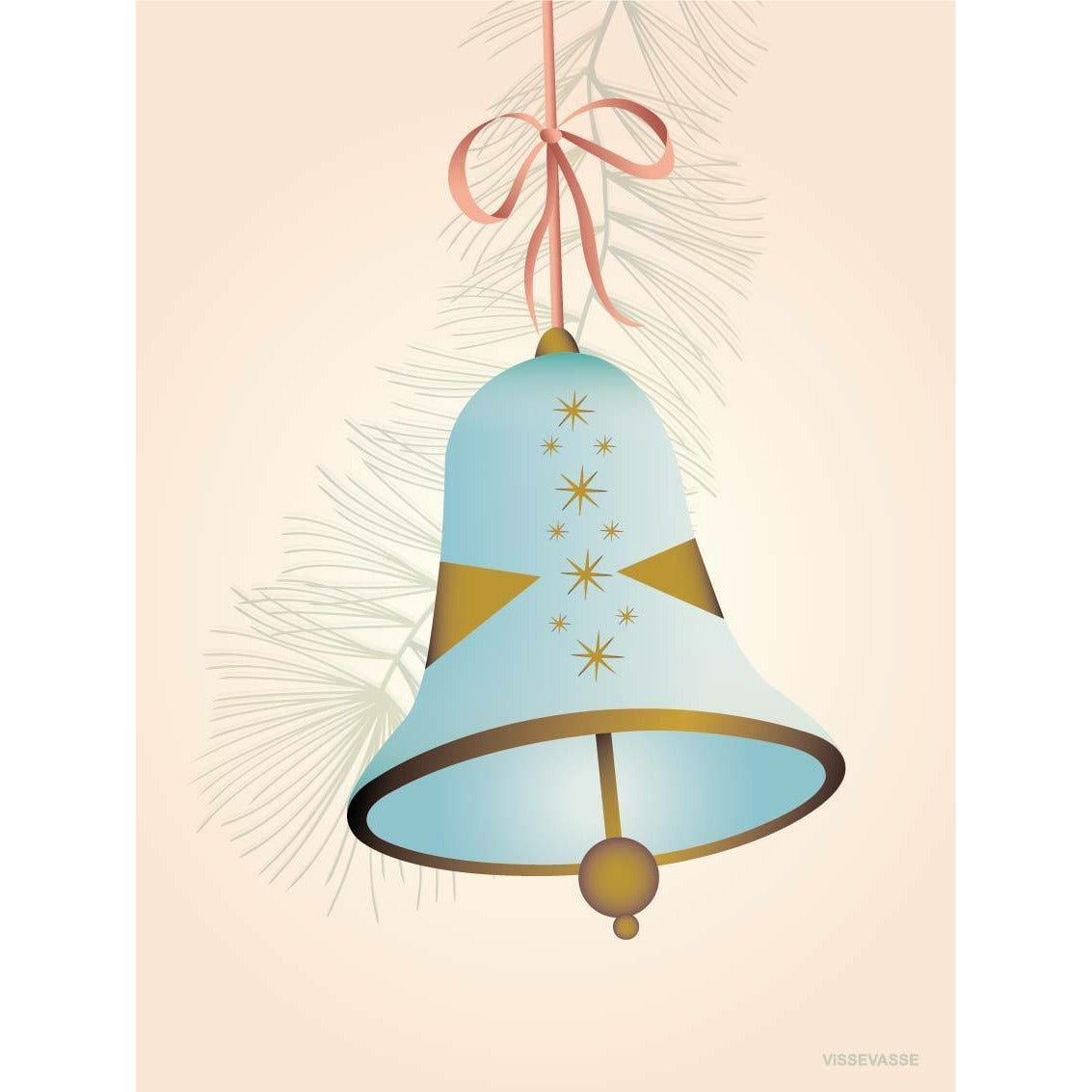 Vissevasse Christmas Bell Blonging Card 15 x21 cm, modrá