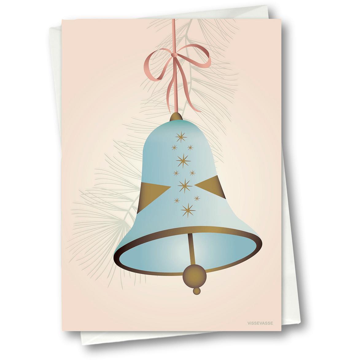 Vissevasse Christmas Bell Blonging Card 15 x21 cm, modrá
