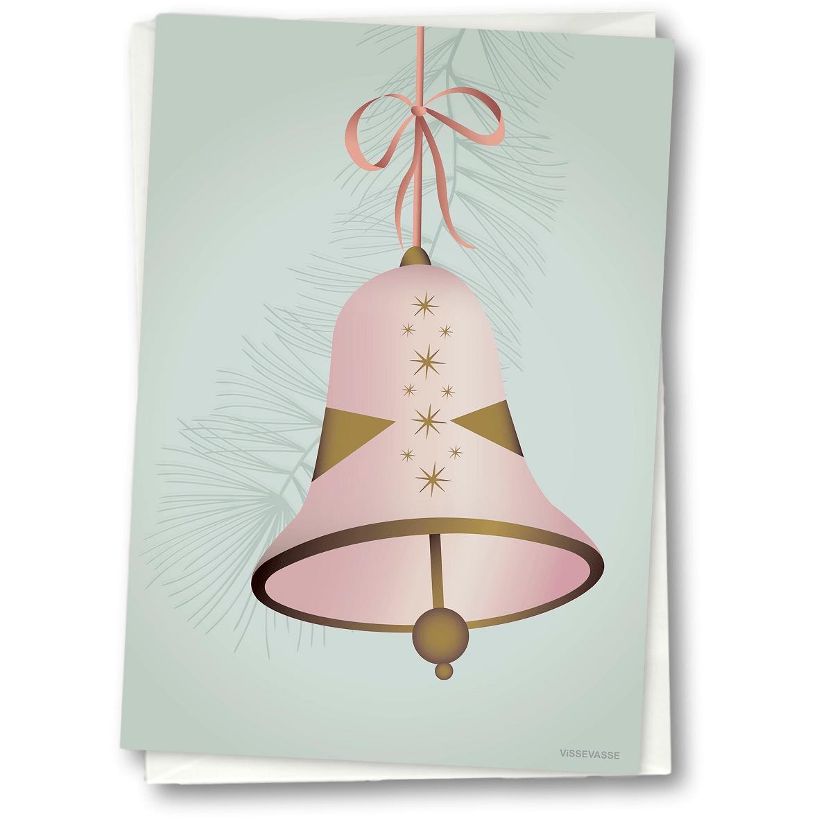 Vissevasse Christmas Bell Blonging Card 15 x21 cm, růžová