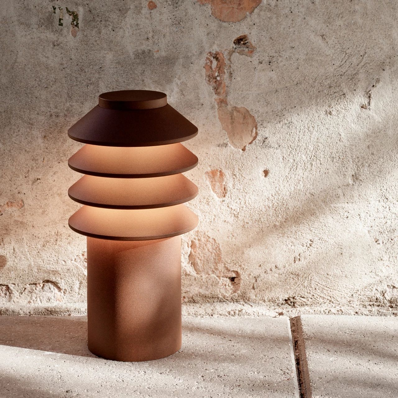 Louis Poulsen Bysted Garden Bollard Led 2700 K 14 W Spike Without Adaptor With Connector Long, Corten