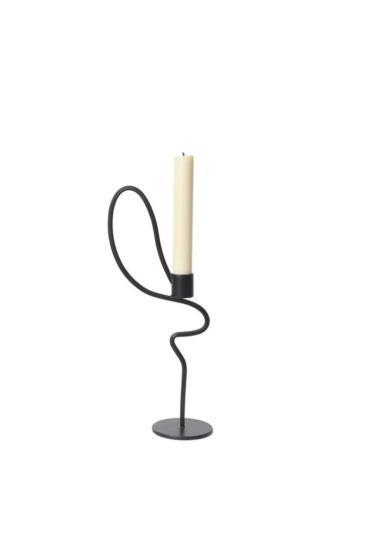 Ferm Living Valse Candle Holder, High, Black