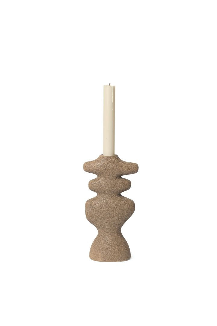 Ferm Living Yara Candle Holder Large, Dark Sand