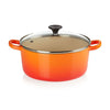 Le Creuset Round Casserol With Glass Lid 22 Cm, Volcanic